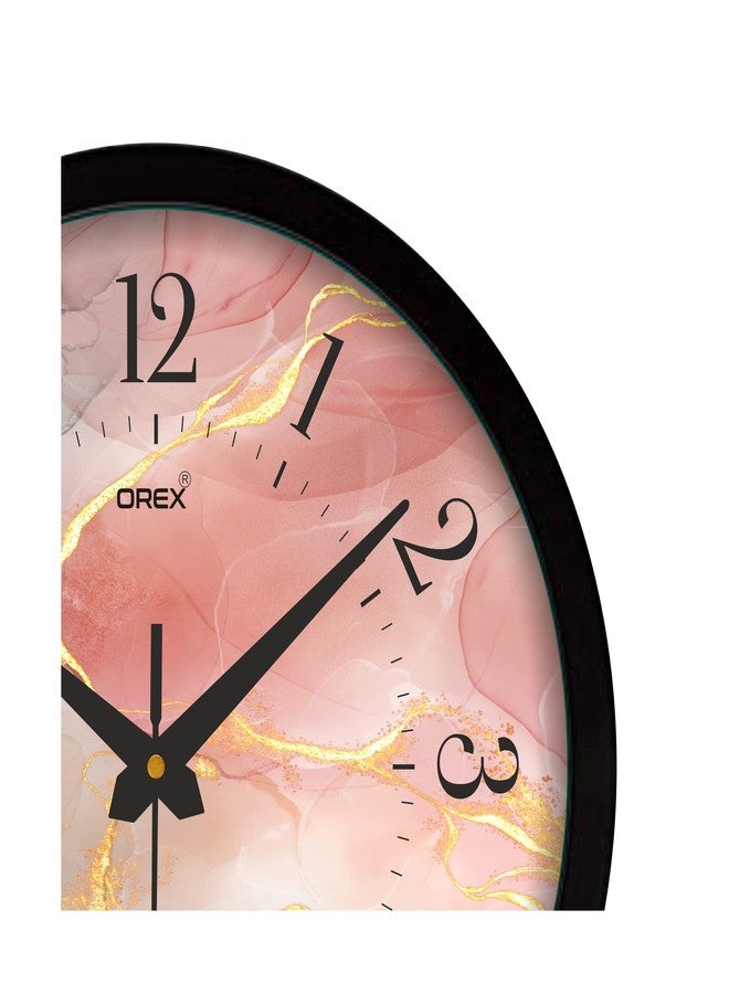 OREX 12 Inch Modern Stylish Plastic Classic Wall Clock for Living Room Decor | Analog Clock for Classroom, Bedroom, Kitchen, Office, School (Black Ring) - Image 3